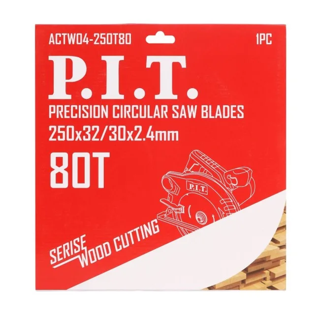 Диск пильный P.I.T. 250x32/30x2,4 мм 80T(ACTW04-250T80), шт