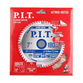 Диск пильный по алюминию P.I.T. 180x20/16x1,6 мм 56T(ACTW05-180T56), шт