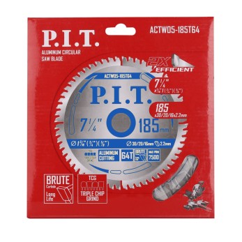 Диск пильный по алюминию P.I.T. 185x30/20/16x2 мм 64T(ACTW05-185T64), шт