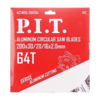 Диск пильный по алюминию P.I.T. 200x30/20/16x2 мм 64T(ACTW05-200T64), шт