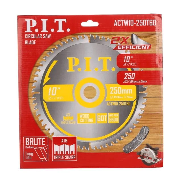Диск пильный P.I.T. 250x32/30x2,2 мм 60T(ACTW10-250T60), шт
