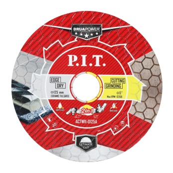 Диск алмазный 2в1 P.I.T. серия DRUA  (125х22,2х1,6мм, сухой/мокрый рез, резка+шлифовка), шт