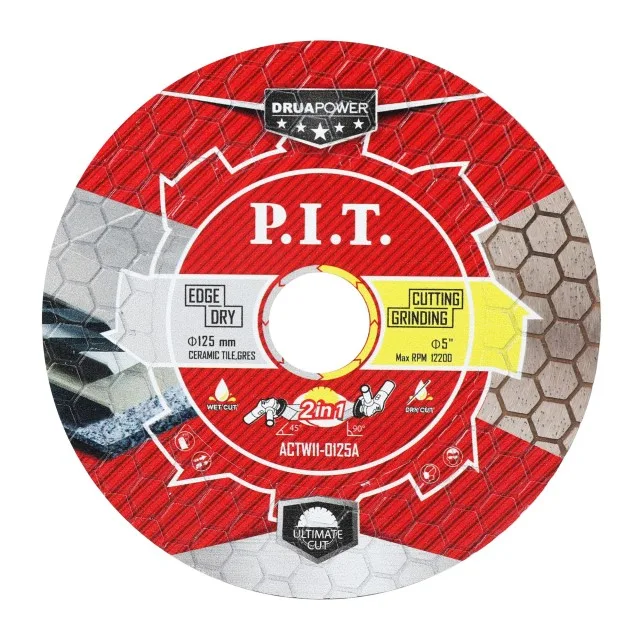 Диск алмазный 2в1 P.I.T. серия DRUA  (125х22,2х1,6мм, сухой/мокрый рез, резка+шлифовка), шт