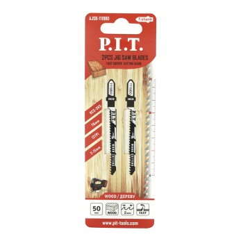 Пилка для лобзика по дереву P.I.T. T119BO (фигурный быстрый рез) 50мм(AJSB-T119BO), шт