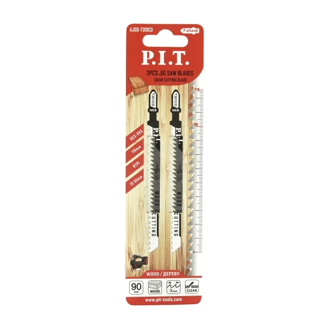 Пилка для лобзика по дереву P.I.T. T301CD (чистый рез) 90мм(AJSB-T301CD), шт