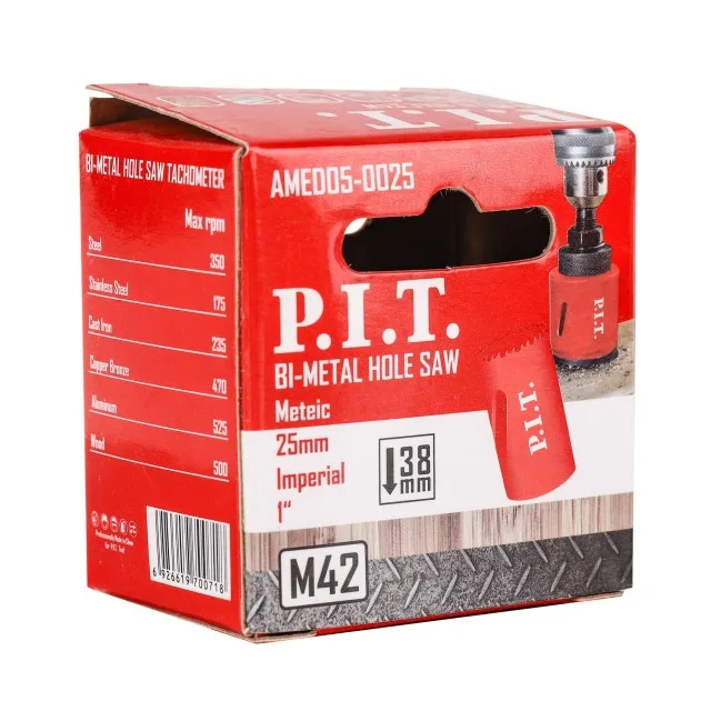 Коронка биметаллическая P.I.T. 25x50мм(AMED05-0025), шт