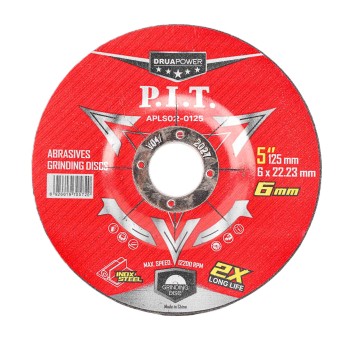 Диск шлифовальный по металлу P.I.T. 125х22,2х6,0 мм(APLS02-0125), шт