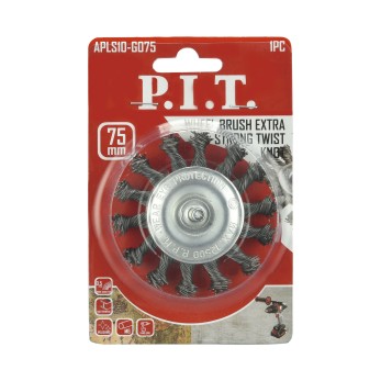 Щетка дисковая витая P.I.T. 75x0,5мм хвостовик 6 мм(APLS10-G075), шт