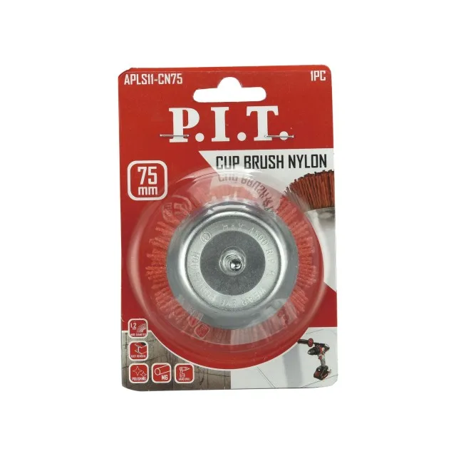 Щетка чашечная нейлоновая P.I.T. 75x1,2мм хвостовик 6 мм(APLS11-CN75), шт