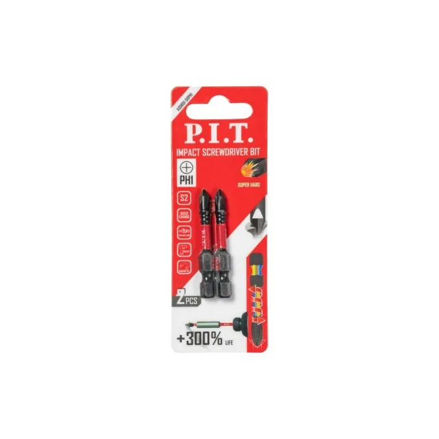 Бита ударная P.I.T. PH1x50 мм 2 шт в уп.(ASDR01-50PH1), шт