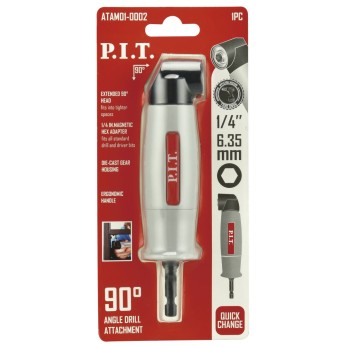 Адаптер угловой с патроном P.I.T. 1/4"(ATAM01-0002), шт