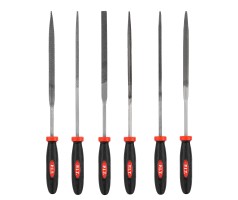 Набор надфилей с двухкомпонентной рукояткой P.I.T. (№3, 6шт, 200/100 мм, 2-я насечка), шт