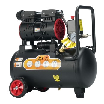 Компрессор PAC24-C1 P.I.T. (0,6кВт, 110 л/мин, 8бар, 24л, 2 цил, 1 вых, пр.привод, безмасл), шт