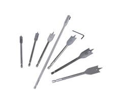 Набор сверел по дереву перовых 10-25 мм, удлиннитель 300 мм