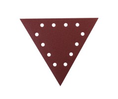 Треугольник шлифовальный на липучке (285мм, Р60, 12 отв)